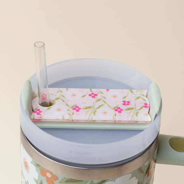 Floral Tumbler Lid Tag