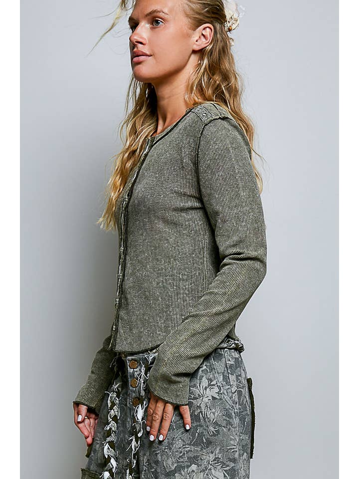 POL Vintage Wash Button Down Thermal