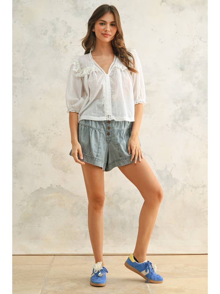 Miou Muse Lace Detailed Blouse