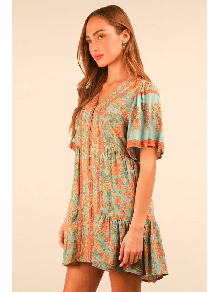 Very J Printed Woven Mini Dress