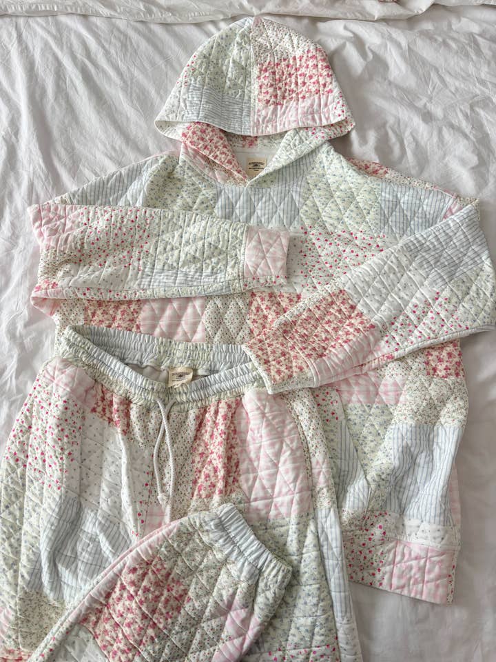 Sunkissed Coconut Quilted Pastel Hoodie