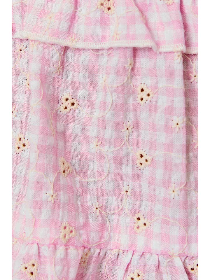 Le Lis Gingham Babydoll Top