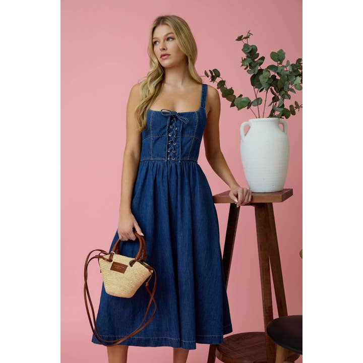 Blu Pepper Denim Midi Dress