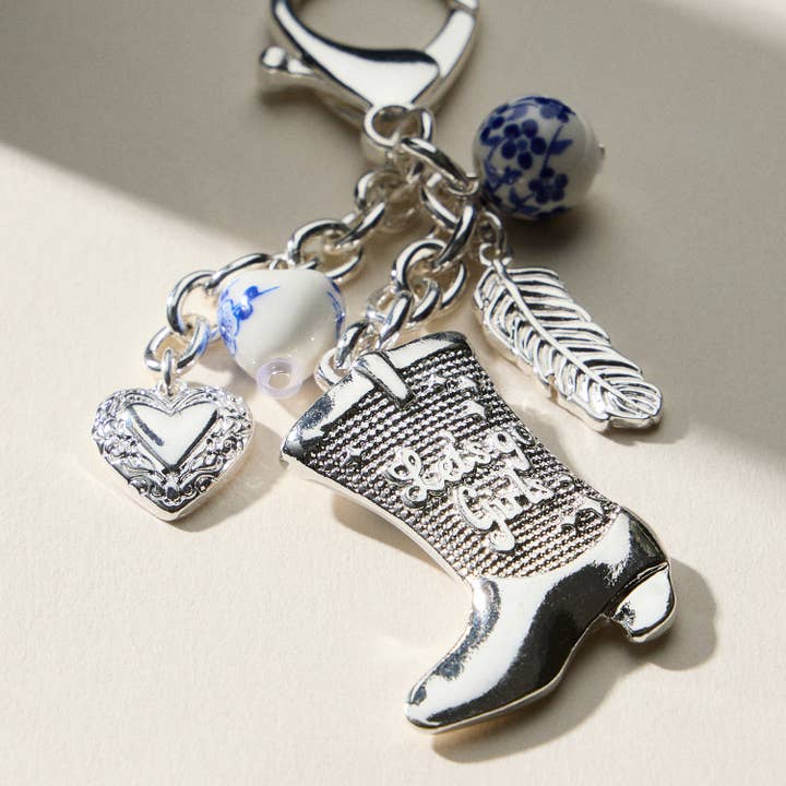 Western Cowgirl Boot Keychain