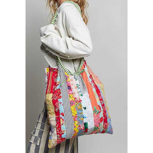 POL Boho Quilted Patchwork Shoulder Bag
