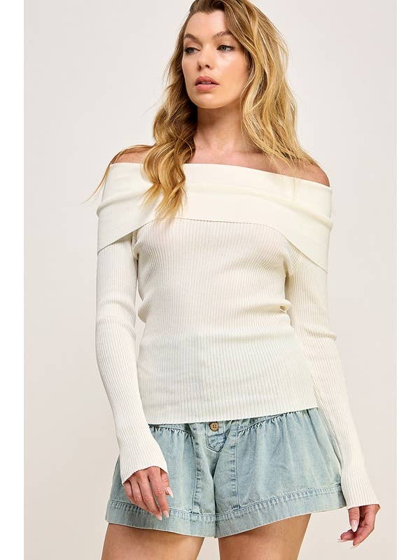 Miss Love Off Shoulder Sweater