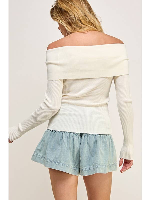 Miss Love Off Shoulder Sweater