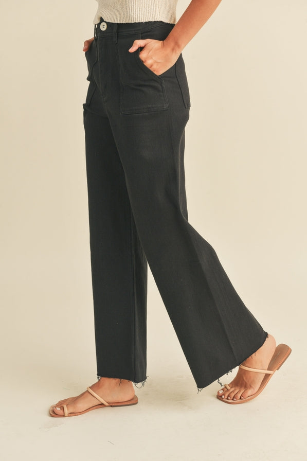 Miou Muse Cotton Stretch Wide Pants