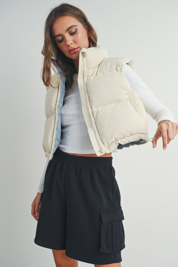 Corduroy Puffer Vest