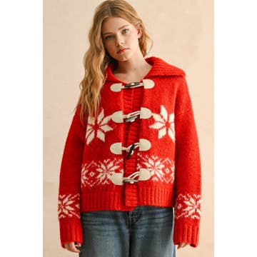 Miou Muse Snow Flake Sweater Jacket