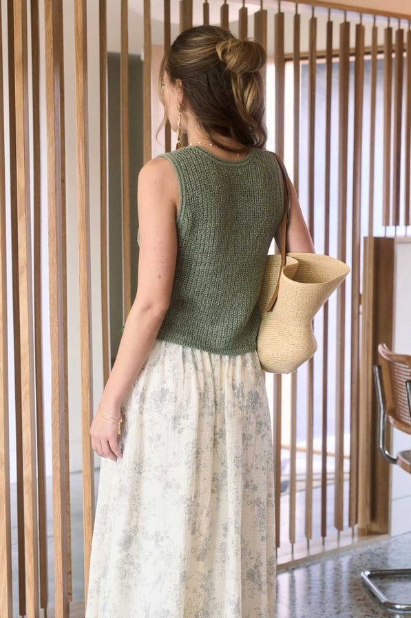 Blu Pepper Front Button Knit Vest