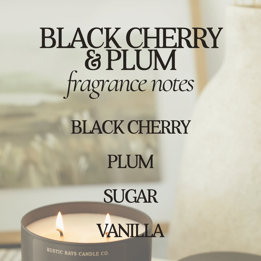 Rustic Rays Black Cherry & Plum Soy Candle