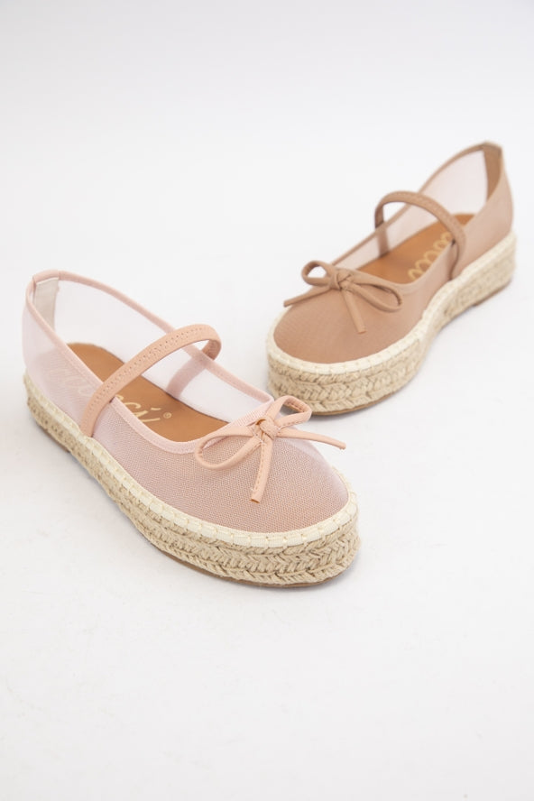 Mesh Espadrille Platform Slip On