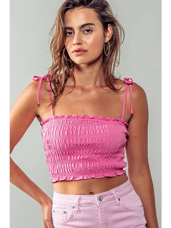 Urban Daizy Smocked Cropped Cami
