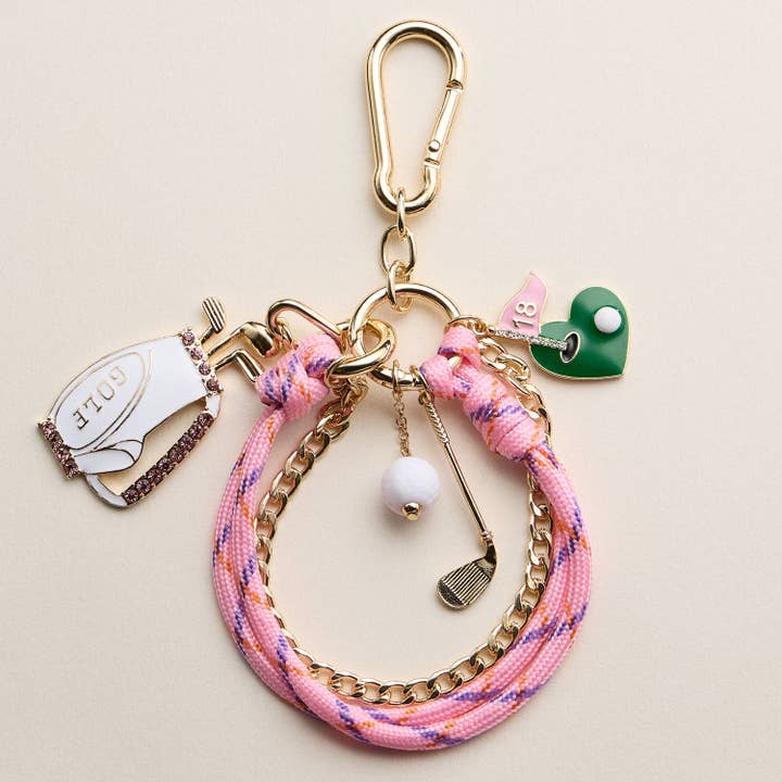 Pink Golf Keychain Wristlet