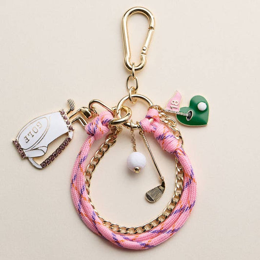 Pink Golf Keychain Wristlet