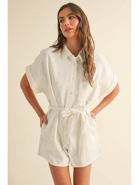 Miou Muse Tie Waist Romper