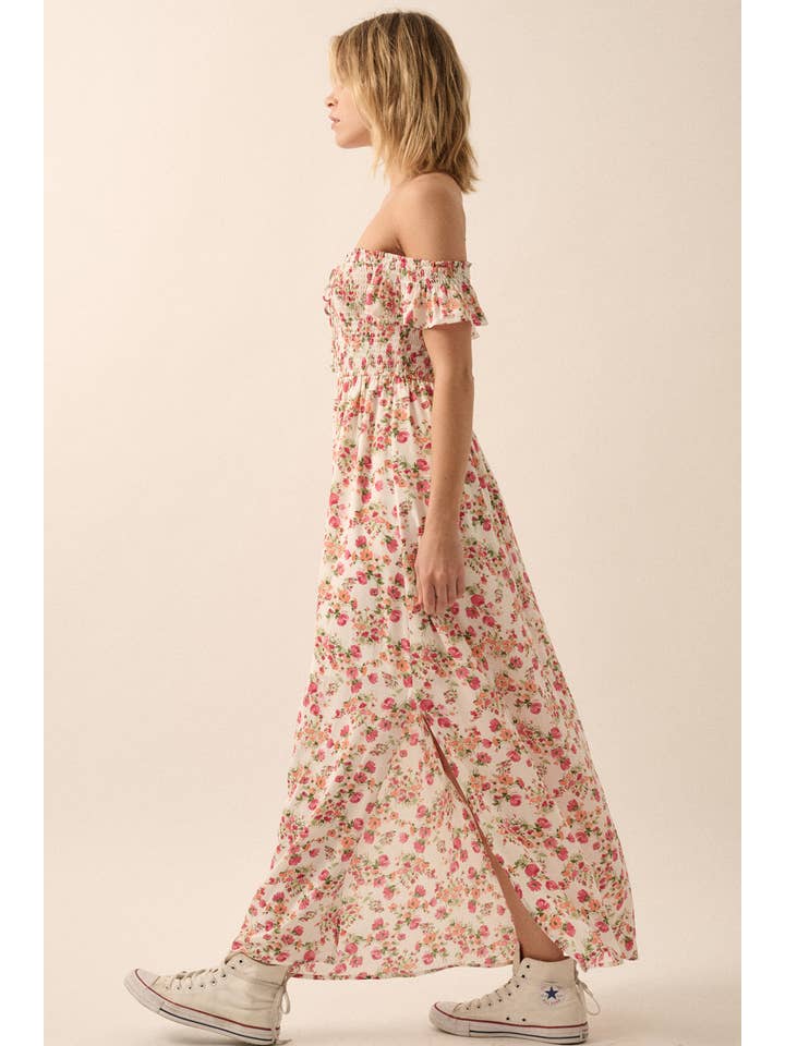 Promesa Floral Off Shoulder Maxi Dress