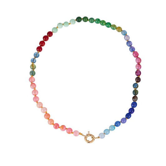 Natural Stone Glass Necklace