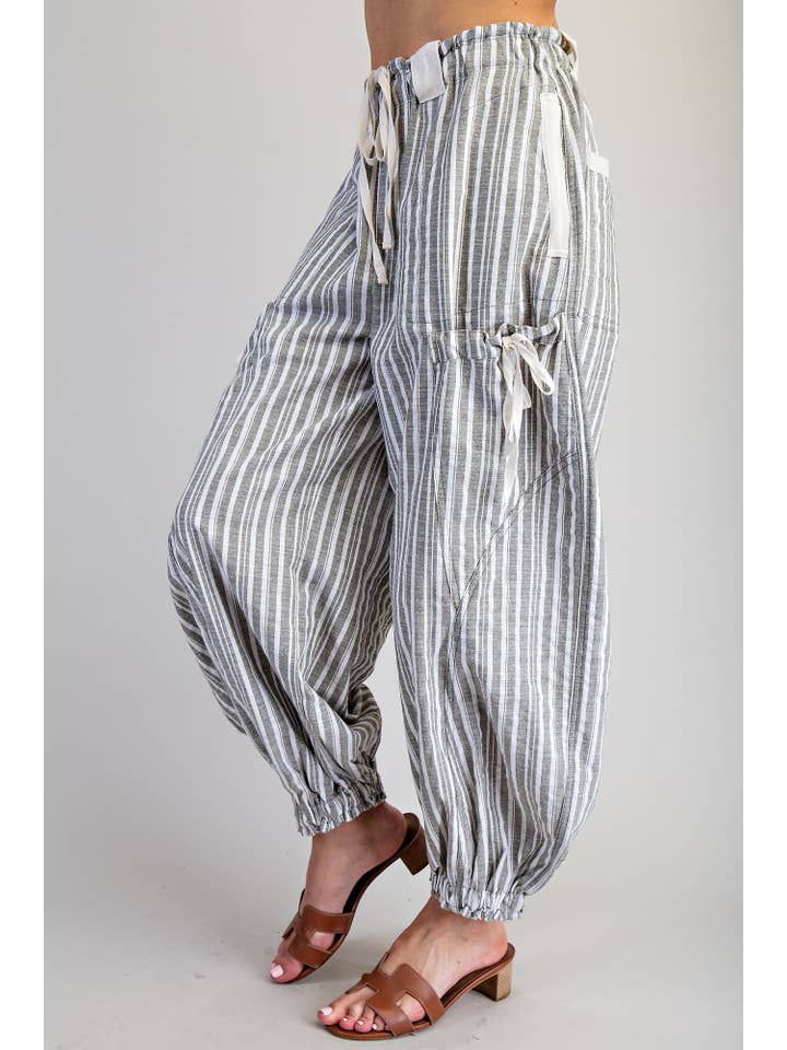 Soft Washed Striped Jogger Pants