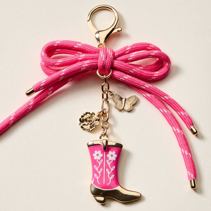 Pink Cowboy Boot Keychain
