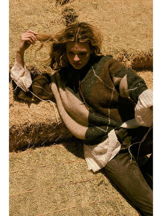 Promesa Argyle Collard Sweater