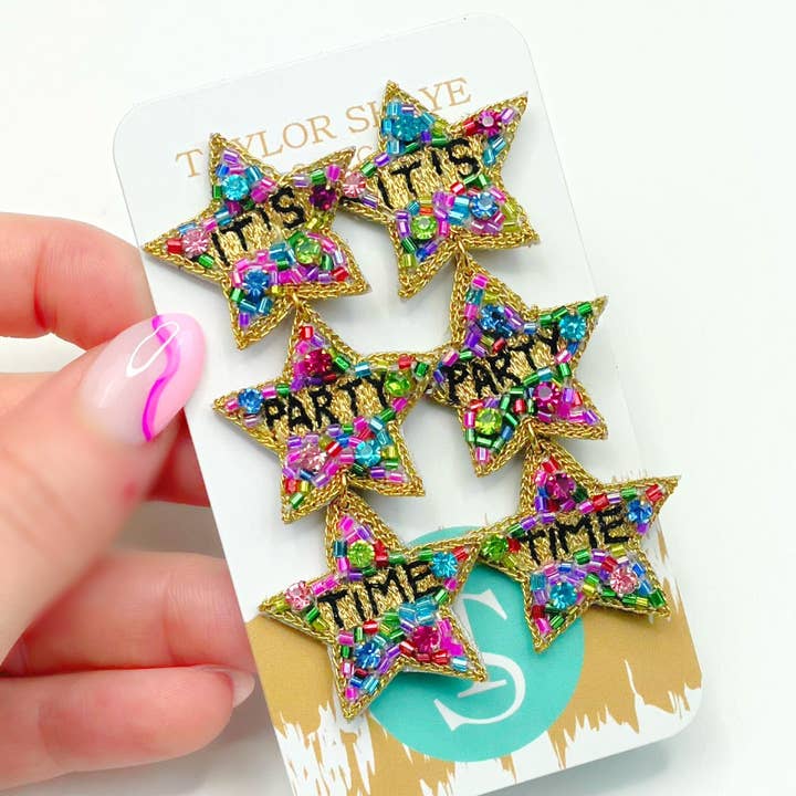 Taylor Shaye Beaded It's Party Time Earrings