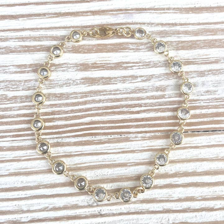Gold Crystal Anklet