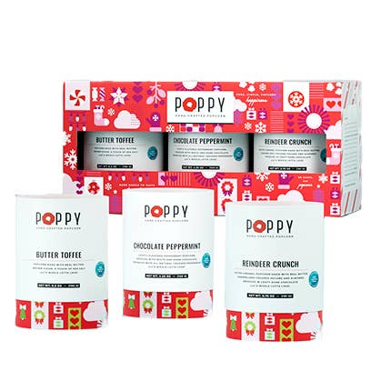 Poppy Popcorn Holiday Cylinder Trio