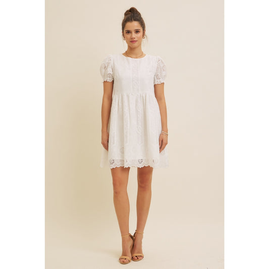 In February Floral Embroidered Babydoll Dress