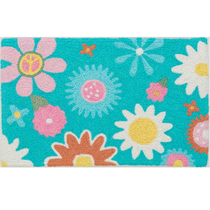 Flower Power Jellybean Rug 20" x 30" - Floral