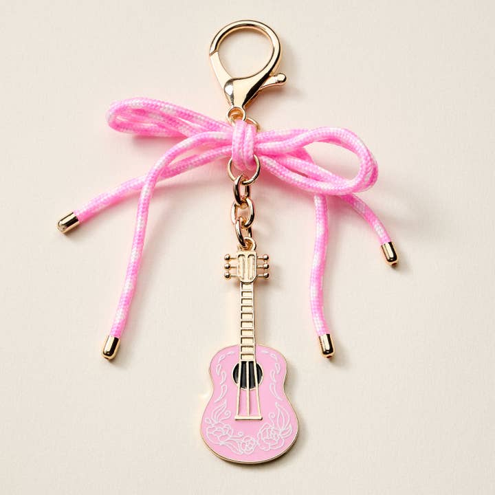 Pink Guitar Keychain