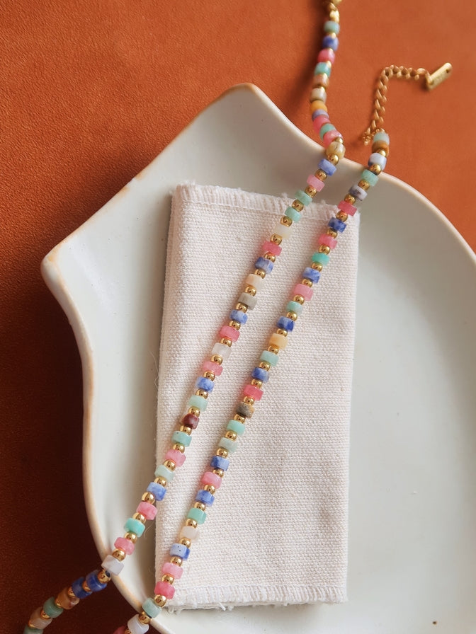 Lyric Faceted Bead Boho Necklace