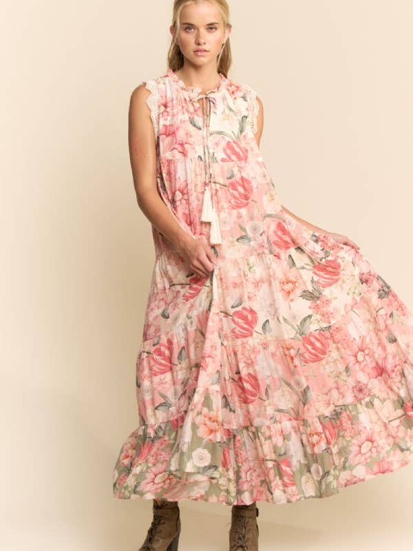 Davi & Dani Floral Midi Dress