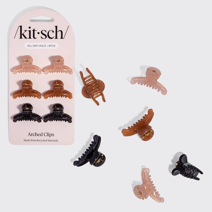 Kitsch Recycled Plastic Mini Arched Clips