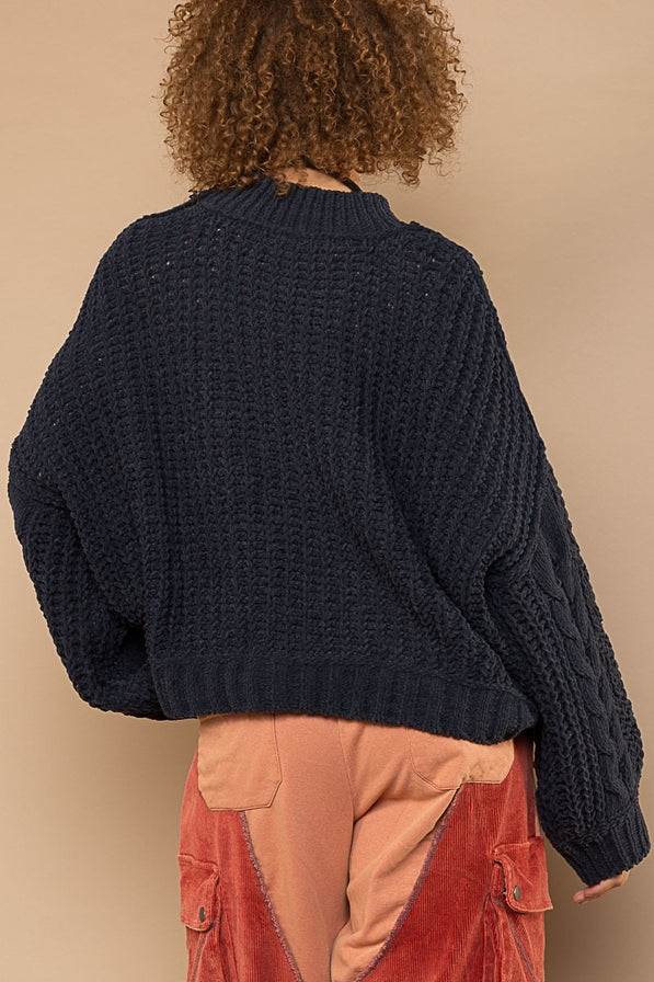 POL Cable Knit Pullover Sweater