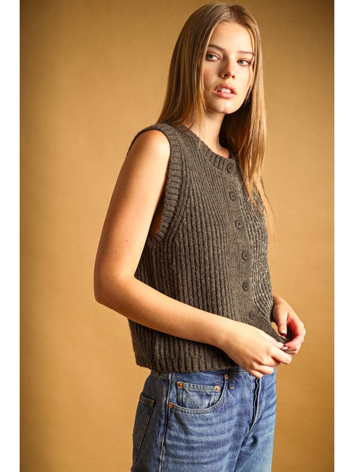 Miou Muse Button Front Vest