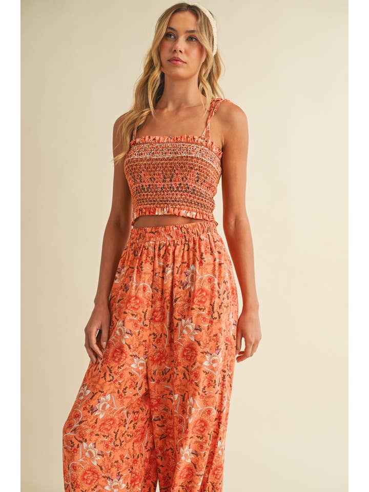 Klesis Smocked Top and Pants Set