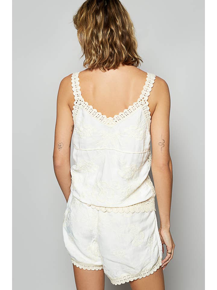 POL Crochet Floral Shorts