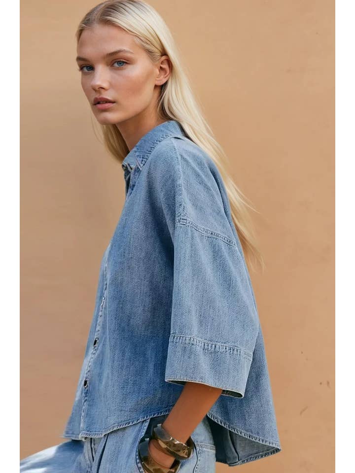 Wisteria Lane Oversized Denim Shirt