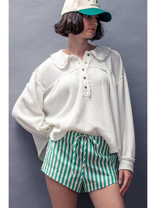 Urban Daizy Waffle Knit Collared Top