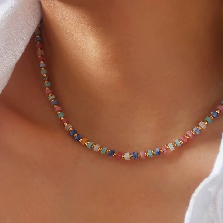 Lyric Faceted Bead Boho Necklace