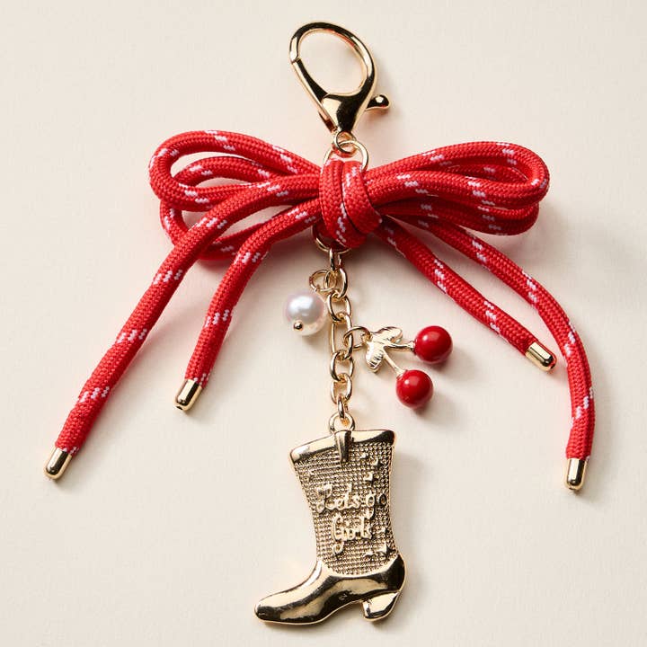 Cherry Western Boots Keychain