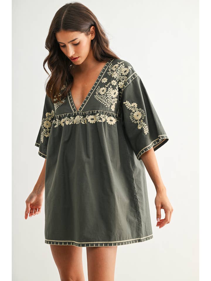 Camelia Embroidered Shift Dress
