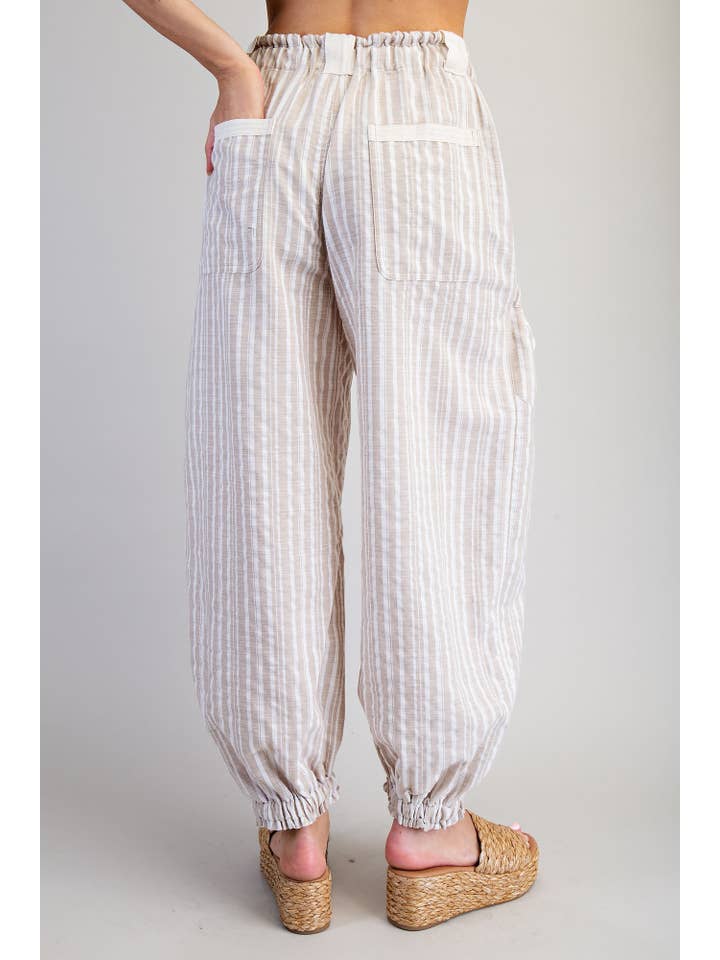 Soft Washed Striped Jogger Pants
