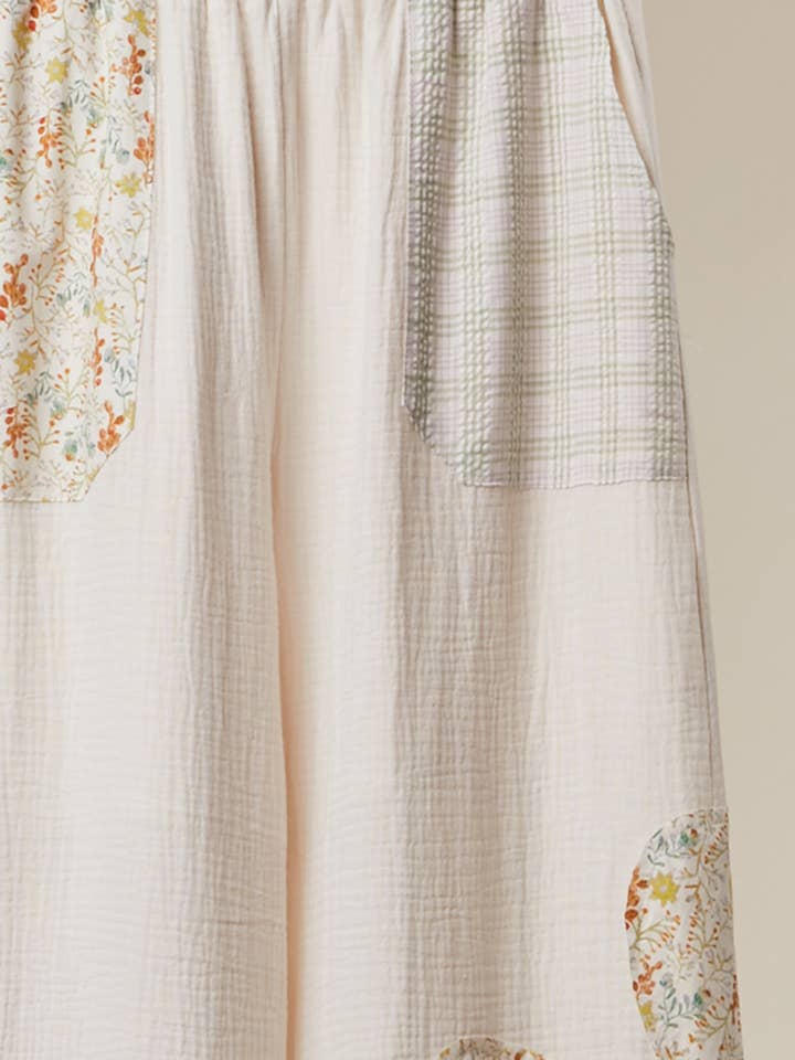 Boho Patchwork Wide Leg Pants