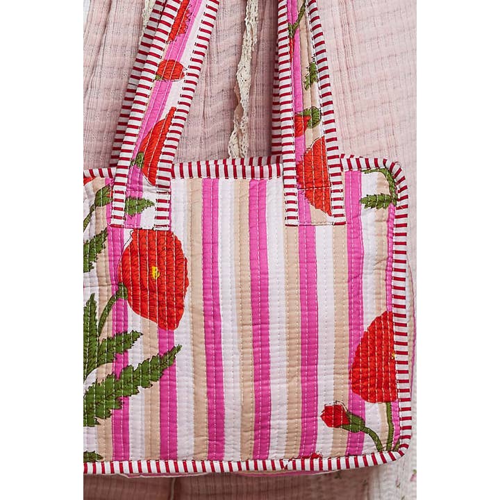 POL Mini Quilted Fabric Cube Bag