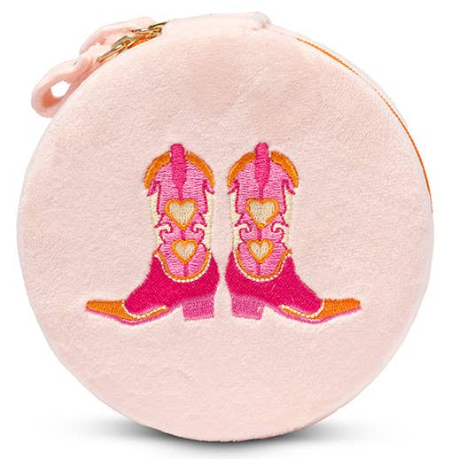 Cowgirl Boots Velvet Jewelry Case