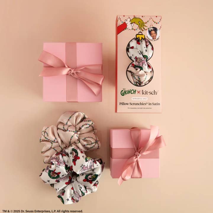 Kitsch x The Grinch Satin Pillowcase Scrunchies