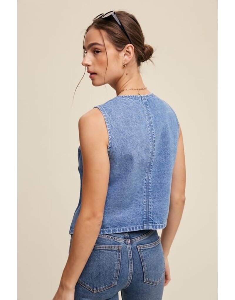 Listicle Denim Vest